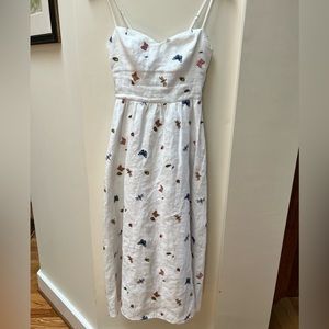 Stunning Reformation white, linen sundress - w/ sweetheart neckline and pockets!